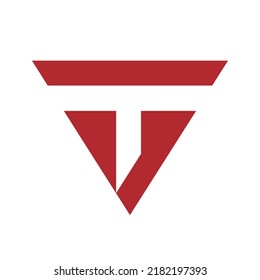 letter VT media red logo Stock Vector Design Template