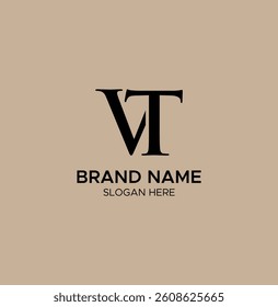 Letter VT monogram logo with vector template design