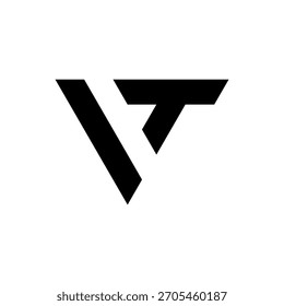 Letter VT to IT einfaches, fett gedrucktes Monogramm-Logo
