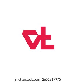 letra vt movimento simples movimento geométrico logotipo vetor 