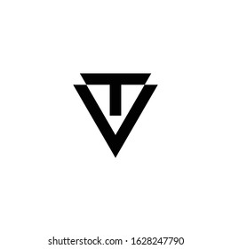 Letter VT triangle logo design vector simple