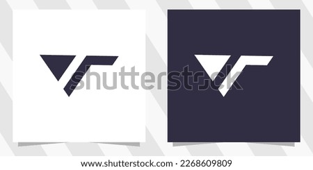 letter vt tv logo design