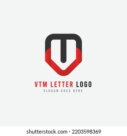 Letter VTM logo design. Typographic icon with letter V , T and letter M.