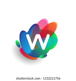 Letter VV logo with colorful splash background, letter combination logo design for creative industry, web, business and company.