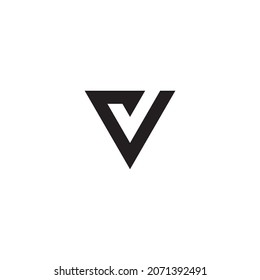 
letter Vv triangle simple symbol logo vector