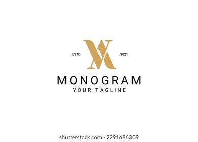 letra vv, va, ilustración vectorial del logotipo de estilo monograma