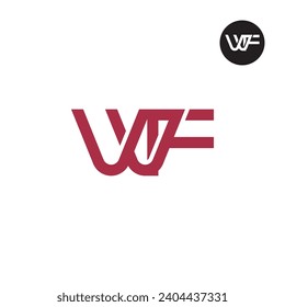 Diseño de logotipo de monograma VVF o WF para carta