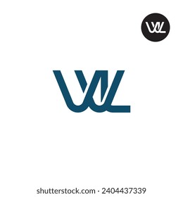Diseño de logotipo de monograma de carta VVL o WL
