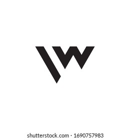letter vw linear triangle geometric logo vector