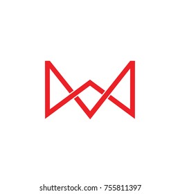 letter vw linked design logo vector