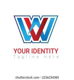 Letra VW patrón de diseño de logotipo vectorial