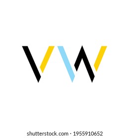 Letter VW logo icon vector template for your business. Initial logo design, geometric logo. Creative Modern Monogram alphabet. Company Logo Idea with tagline space.