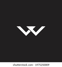 letter vw simple linked line geometric logo vector