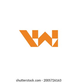 letra vw simple mosaico triángulo vector