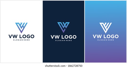 letter vw,wv logo design vector