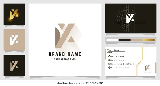 Logo de monograma de carta VX o JX con diseño de tarjeta de visita