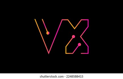 Letter VX logo design. VX logo monogram design vector