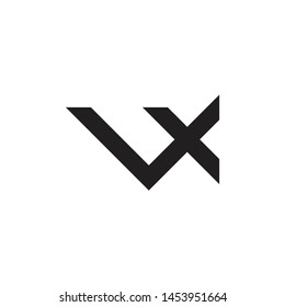 letter vx simple geometric logo vector
