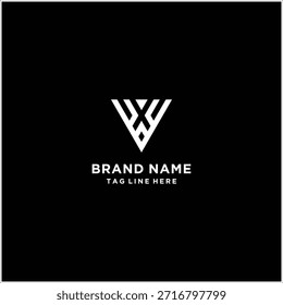 letter VX triangle logo design vector template