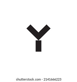 Letter VY YV V Y outline simple symbol logo vector