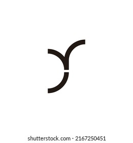 Letter vy yv v y geometric symbol simple logo vector