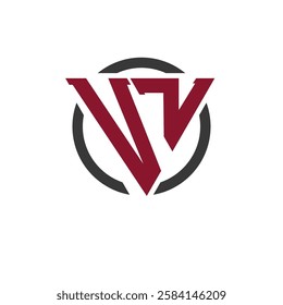 Letter VZ Monogram Logo in Bold Triangle Design with Circular Background. Professional VZ Letter Logo Perfect for Modern Business Branding and Stylish Emblem Concept