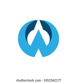letter w 3d design circles logo vector