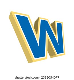 Letter W. 3D design vector