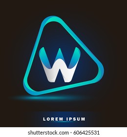 Letter W. 3d Logo and template for business