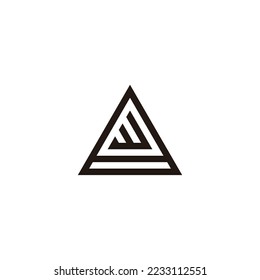 Letter W in 8, triangle geometric symbol simple logo vector