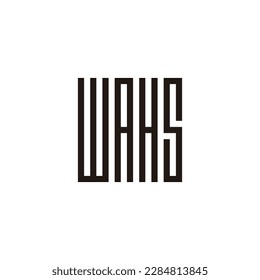 Letter W, A, H and S square geometric symbol simple logo vector