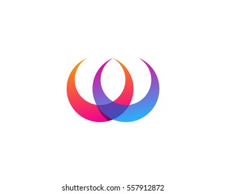 Letter W Abstract Gradient Logo Design Element