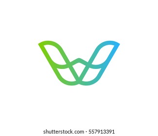 Letter W Abstract Line Logo Design Element