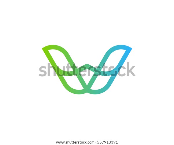 Letter W Abstract Line Logo Design Stock Vector (royalty Free) 557913391