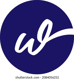 Letter W abstract logo design, circle no background