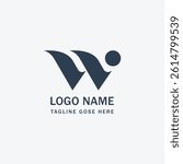 letter w abstract logo template