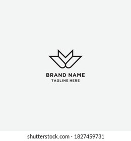 Letra w Resumen logotipo vector icono plantilla de descarga línea de dibujo