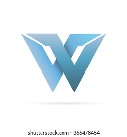 Letter W. Abstract minimalistic logo design
