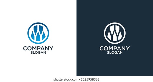 Buchstabe w abstraktes Monogramm Logo Design Vektor