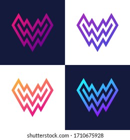 Letter W Abstract Vector Logo Design Template. Creative Colorful w font icon Concept.