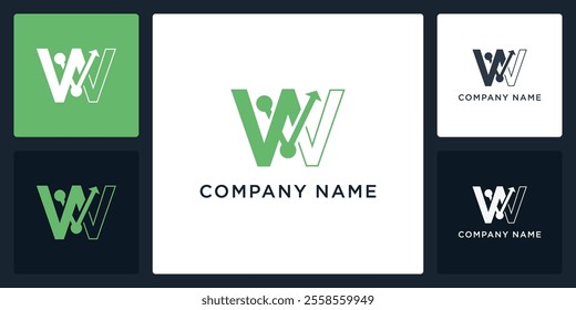 Letter W accounting financial logo and icon