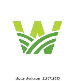 Letter W Agriculture Logo. Agro Farm Logo Based on Alphabet for Bakery, Bread, Cake, Cafe, Pastry, Home Industries Business Identity