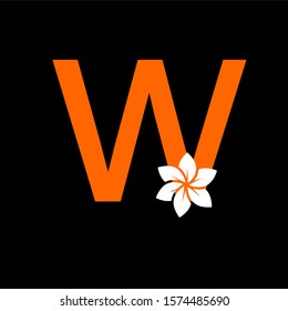 LETTER w ALPHABET FLOWER SIMPLE LOGO DESIGN VECTOR