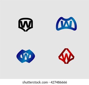 Letter w Alphabetical Logo Design Concepts
