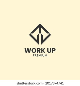 Letter W Arrow Up Direction Logo Design Vector Template suitable for personal and business brand