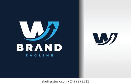 letter w arrow up logo