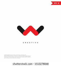 Letter W arrow logo design template. Universal vector icon. Modern logotype symbol