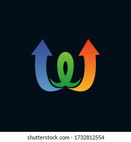 Diseño de logotipo de flecha de letra w