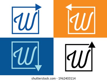 Letter W with Arrow, Letter W arrow logo design template.
