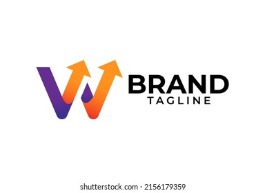 Letter W Arrow Logo Design, usable for logistic, finance and company logos,  vector illustration